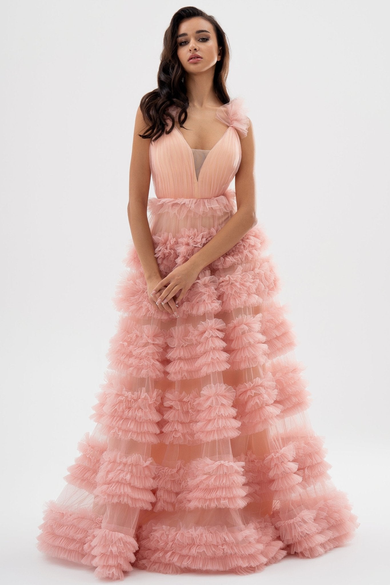 ARIEL - PINK TULLE MAXI DRESS – She's XO